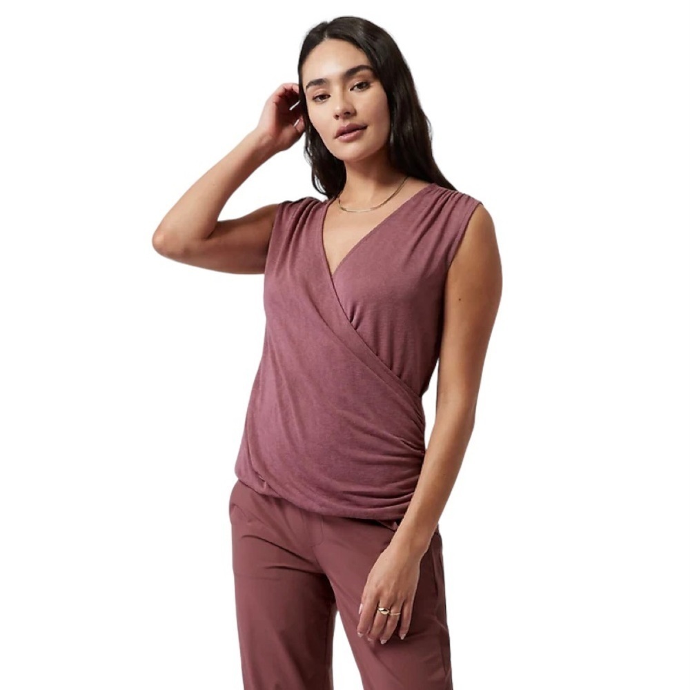 Athleta Breezy Wrap Tank Size S Tawny Rose